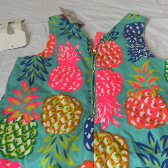 Tommy Bahama Girls 7 Pineapple Shift Dress Bright Multi Cotton Lined NEW - Picture 6 of 7